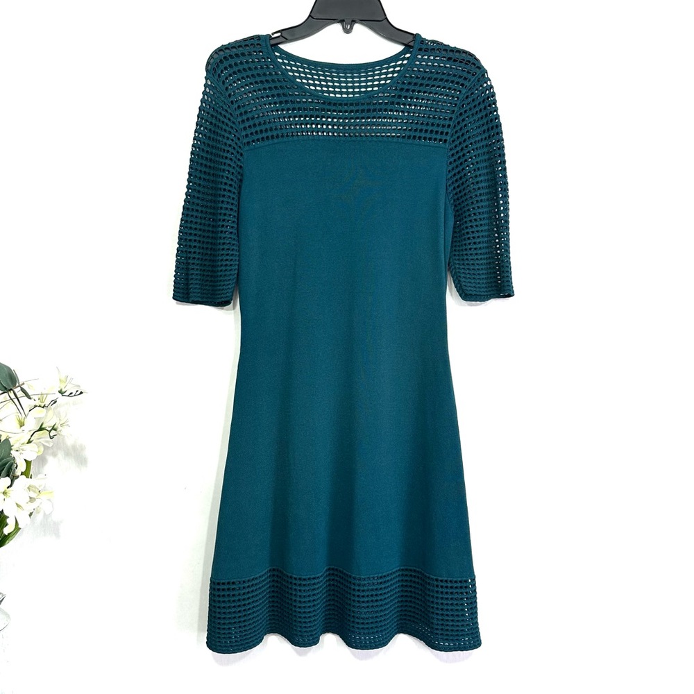 CB Established 1962 Women’s Teal Crochet Stretch Sweater Dress
